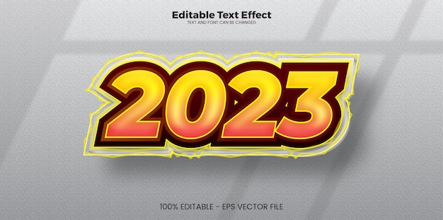 2023 New Year Editable text effect in modern trend style