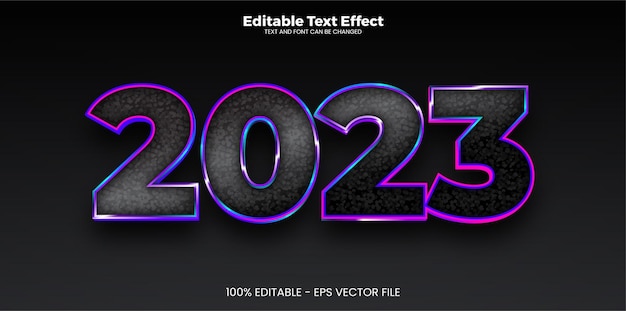 2023 New Year Editable text effect in modern trend style