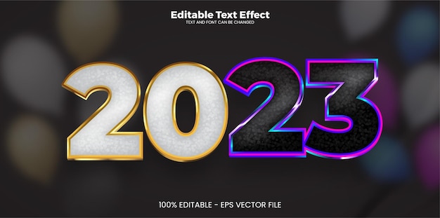 2023 New Year Editable text effect in modern trend style