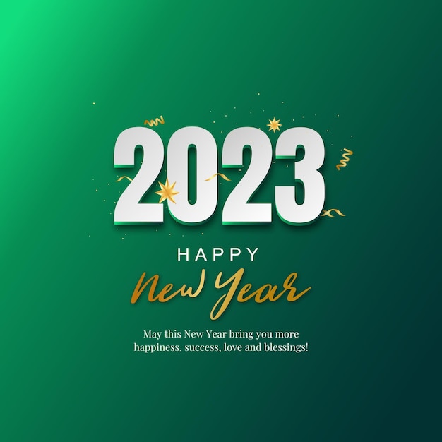 2023 new year elegant white text with wishes copy