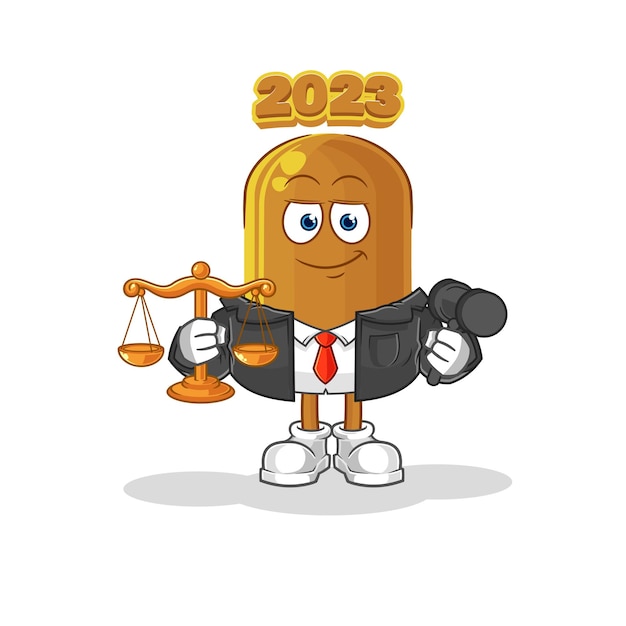 2023 new year lawyer cartoon cartoon mascot vector