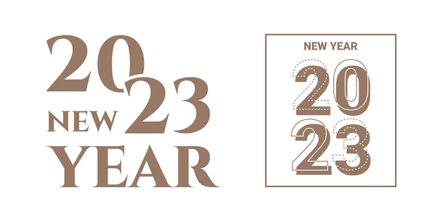 2023 new year logo text design set 2023 number design template Calendar simple icon