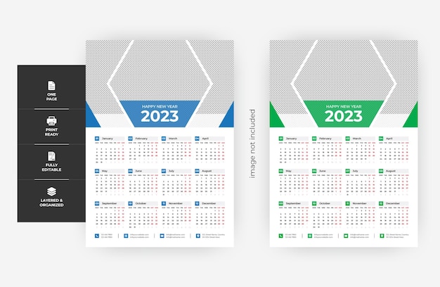 2023 one page two colour wall calender design,
Business Corporate colour 2023