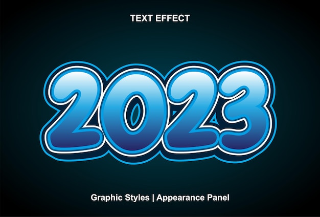 2023 text effect with graphic style and editable