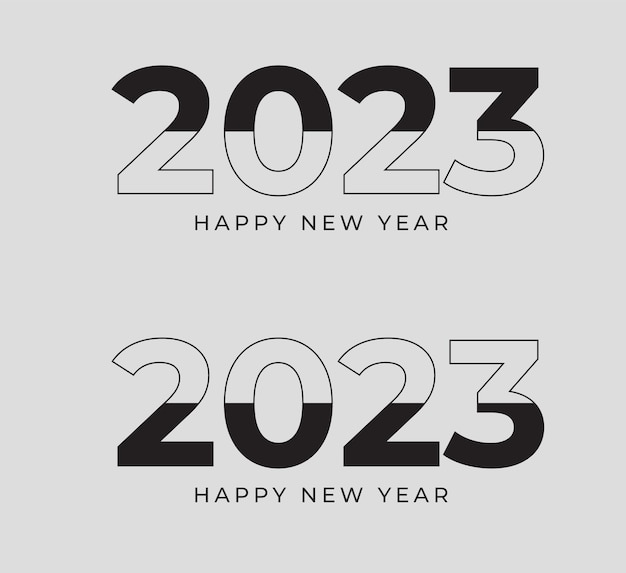 2023 text happy new year typography design pattern vector illustration