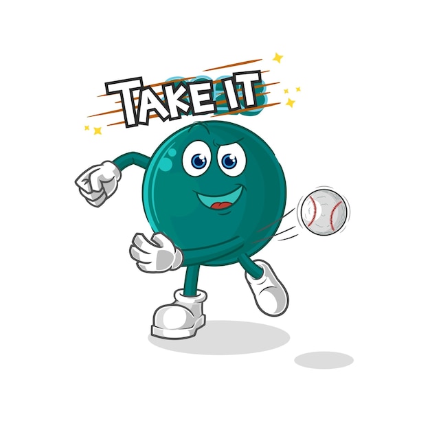 2023 throwing baseball vector cartoon character