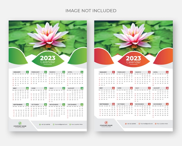 2023 wall calendar design template