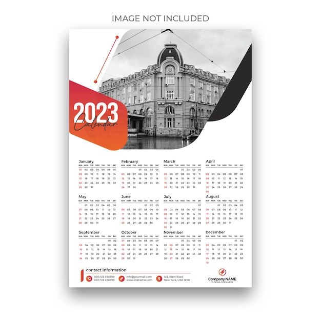 2023 Wall calendar design template