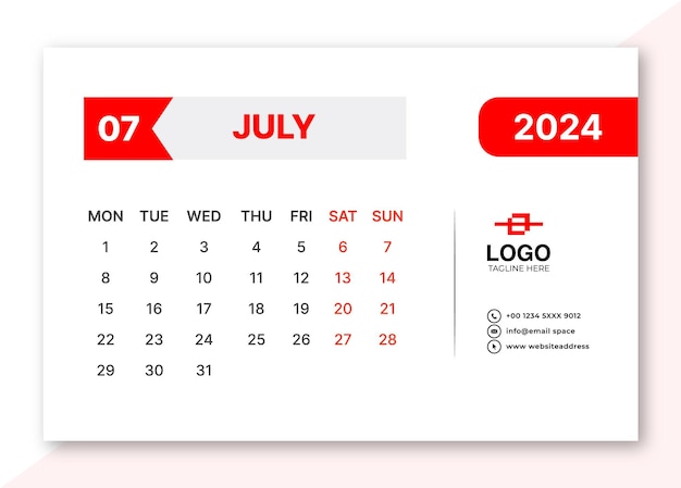 2024 calendar template design