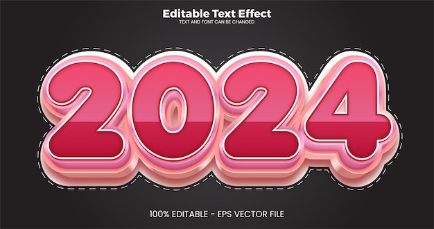 2024 editable text effect in modern trend style