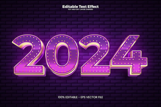 2024 editable text effect in modern trend style