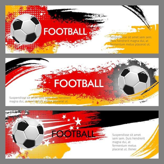 2024 Euro soccer cup grunge banners vector cards