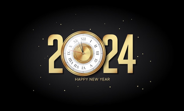 2024 Happy New Year Background Design Vector Illustration