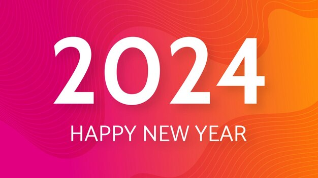 2024 Happy New Year background Modern greeting banner template