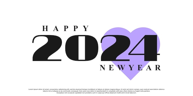 2024 happy new year logo design premium vector