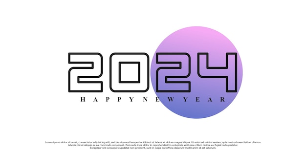 2024 happy new year logo design premium vector