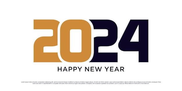 2024 Happy new year logo design template vector illustration with creative unique concept