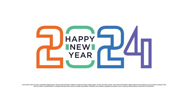 2024 Happy new year logo design vector illustration for new year 2024 with creative idea