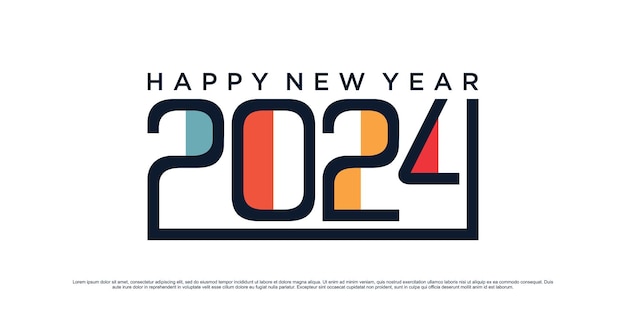 2024 Happy new year logo design vector illustration for new year 2024 with creative idea