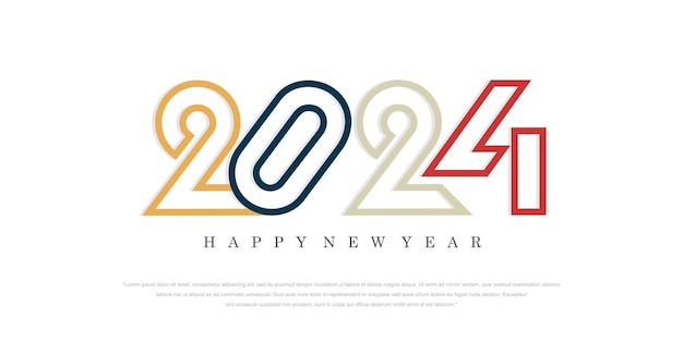 2024 Happy New Year logo text design 2024 number design template Vector illustration