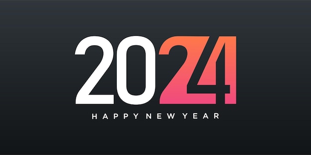 2024 Happy New Year logo text design 2024 number design template Vector illustration