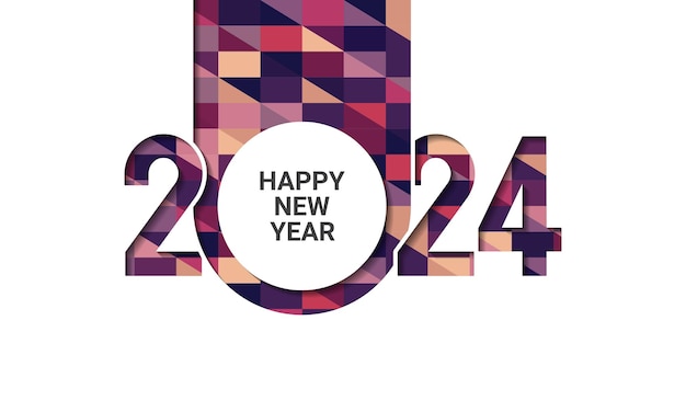 2024 Happy New Year Text Design Vector