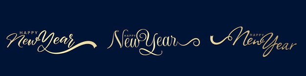 Vector 2024 happy new year typography design set