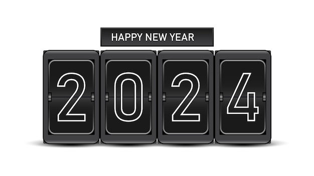 2024 new year Analog counter vector design Illustration for count down end year