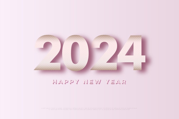 2024 new year celebration numbers with floating numbers illustration