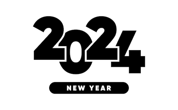 2024 new year logo text design 2024 number design template Calendar simple icon