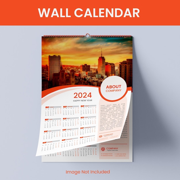 2024 one page wall calendar