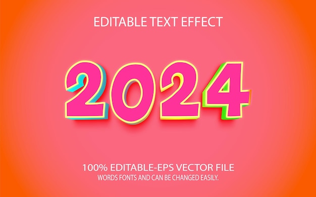 2024 Text Effect 3D Style Editable Text Effect