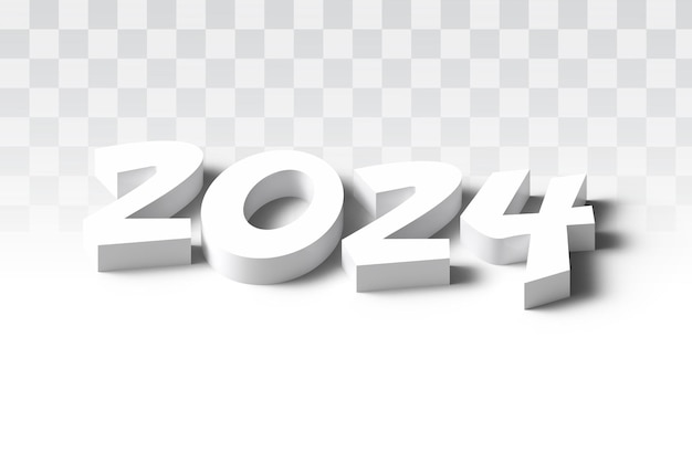 Vector 2024 on a transparent background happy new year2024