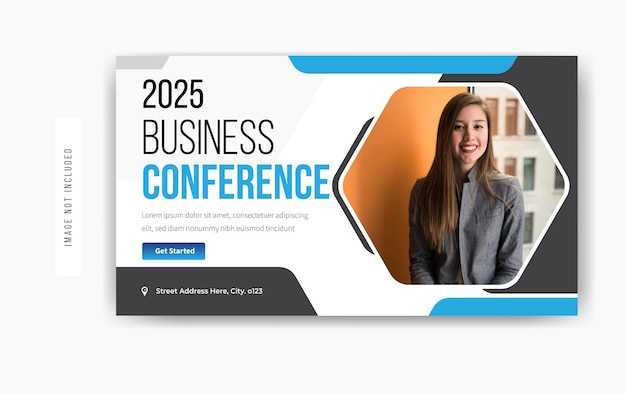 2025 business conference social media post template design premium vector