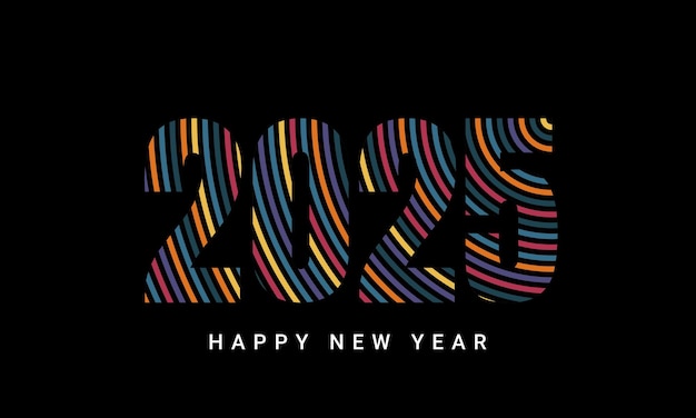 Vector 2025 happy new year background design