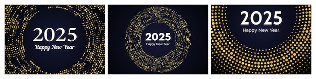 Vector 2025 happy new year of gold glitter pattern