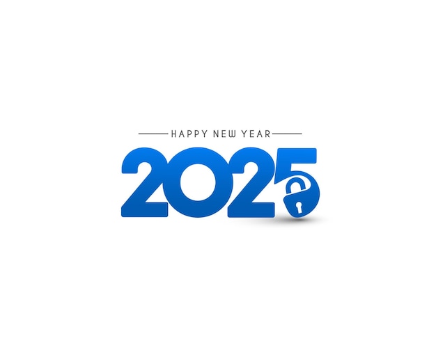 2025 Happy New Year Text Typography Design Element flyer banner design