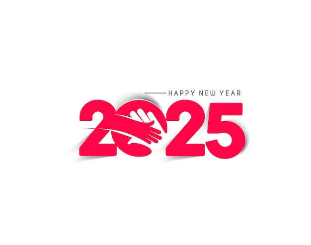 2025 Happy New Year Text Typography Design Element flyer banner design