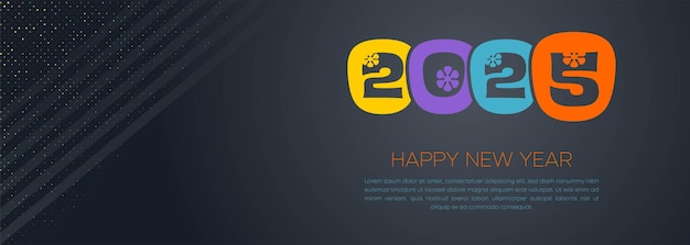 Vector 2025 happy new year web banner design happy new year wishes clipart greetings background template