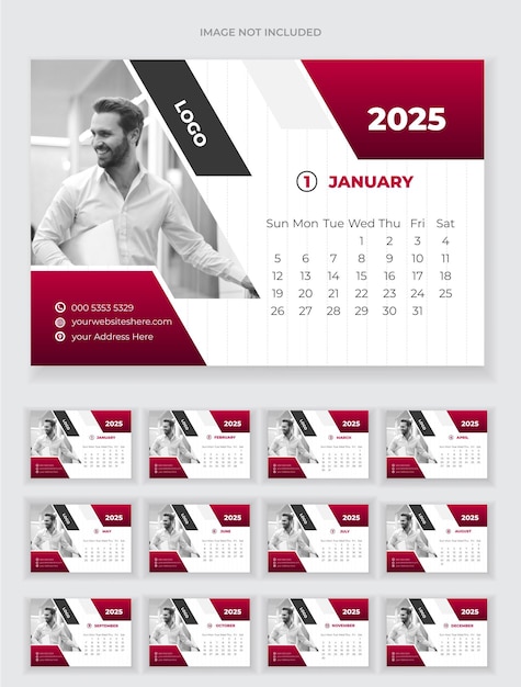 2025 Office Desk or Table Calendar Design