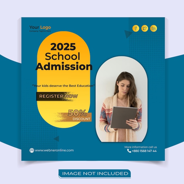 2025 school admission social media post template