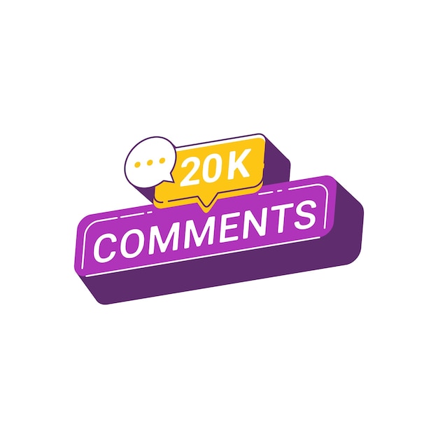 20K Comments social media banner template Vector illustration