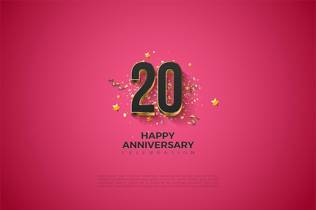 20th anivversary background with black numbers embossed in gold