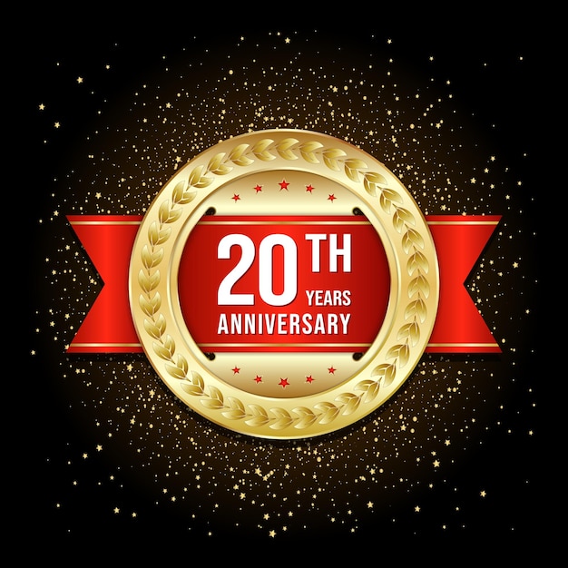 20th anniversary design template vector template illustration