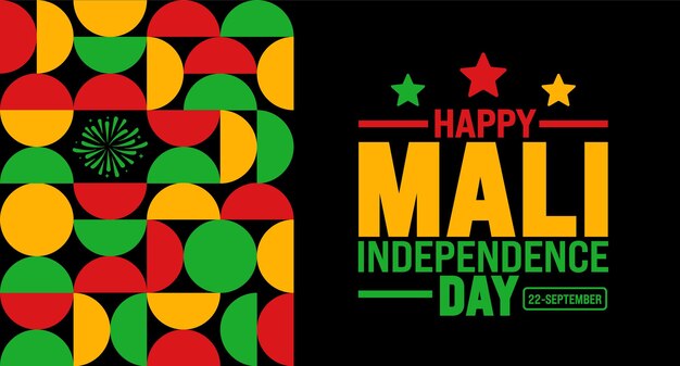 Vector 21 september mali independence day background or banner design template holiday concept template