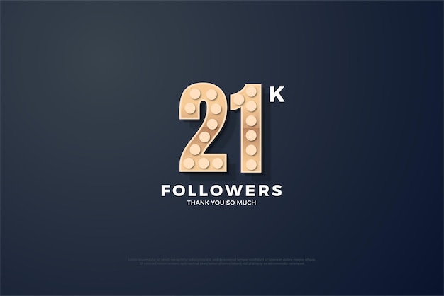 21k followers with flat round number texture.