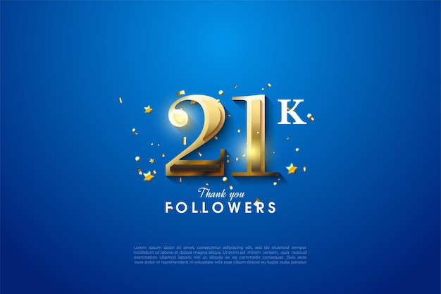 21k followers with solid gold numbers