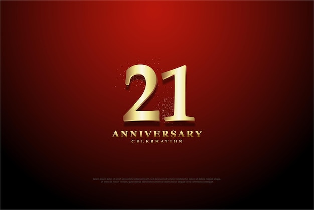 21st Anniversary with numbers illustration on sketch background