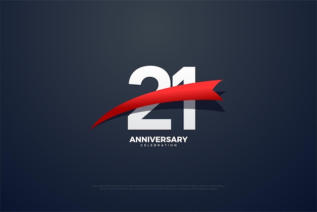 21st Anniversary with tapered red numbers and graphics