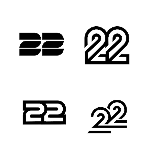 Vector 22 letter monogram logo icon design set collection